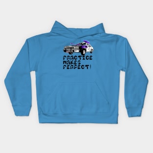 Practice Makes Perfect, v. Black Text Kids Hoodie